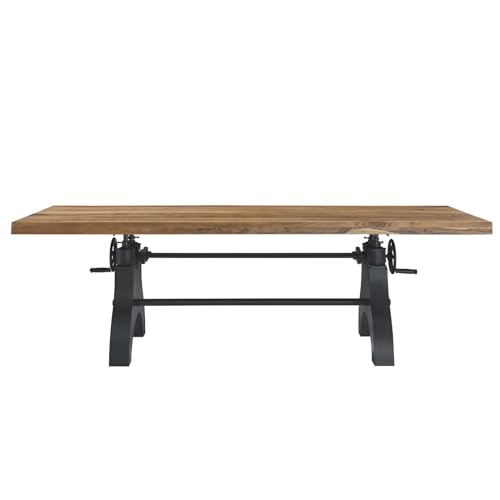 Modway 96" Adjustable Counter/Bar-Height Dining or Conference Table in Black Natural Modway
