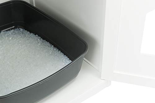TRIXIE Furniture Style Litter Box Enclosure with Shelf, Indoor Pet Home, White TRIXIE