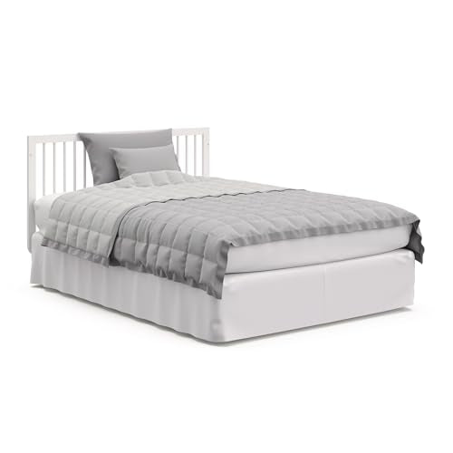 Storkcraft Santorini Deluxe 5-in-1 Convertible Crib with Bonus Toddler Guardrail (White with Driftwood) – GREENGUARD Gold Certified, Toddler Guardrail Included in Box, Fits Standard Crib Mattress Storkcraft