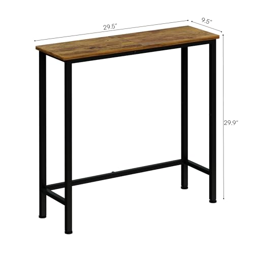 Mordchil HF Narrow Console Table, 29.5" Small Entryway Table, Thin Hallway Tables, Slim Sofa Side Tables for Hallway, Living Room, Bedroom, Foyer, Retro Brown Mordchil HF
