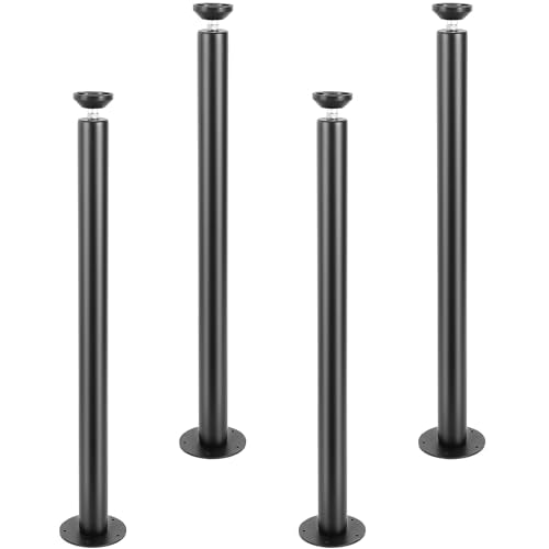 VEVOR 28 Inch Adjustable Desk Legs, Reinforced Steel Office Table Furniture Legs Set of 4 for DIY, 1200 lbs Load Capacity Heavy Duty Desk Legs, Quick Instalation Legs with Adjustable Foot Cup Black VEVOR
