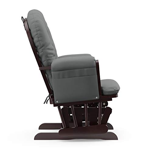 Storkcraft Premium Hoop Glider & Ottoman (Espresso/Gray) — GREENGUARD Gold Certified Nursery Glider, Solid Wood Craftsmanship, Smooth-Gliding Nursery Chair and Ottoman, Award-Winning Storkcraft