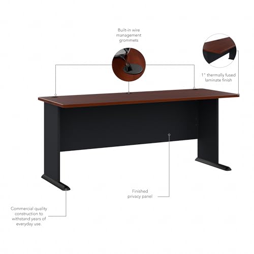 Bush Business Furniture Series A 72W Desk in Hansen Cherry and Galaxy Bush Business Furniture