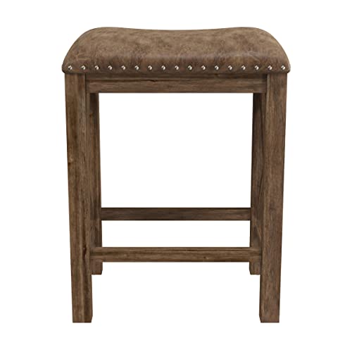Hillsdale Furniture Willow Bend Stationary Backless Counter Height Stools, Set of 2, Antique Brown Walnut Hillsdale