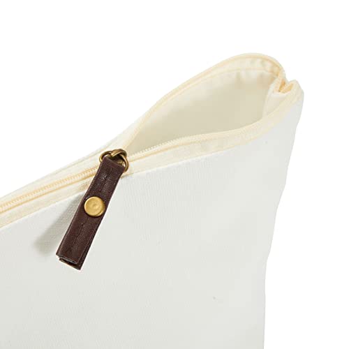 Juvale 6 Pack Canvas Makeup Bags with Zipper for Cosmetics, Toiletries, DIY Crafts (White, 11.75 x 5.5) Juvale
