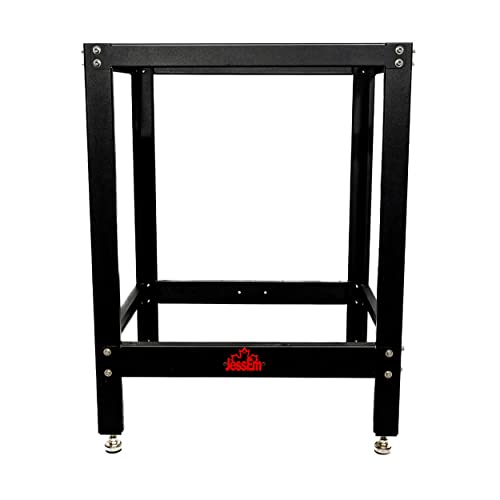 JessEm Strong, Manufactured in-House, Quality Finish and Easy to Assemble Steel Router Table Stand Logo in Red Satin Finish (Black) JessEm