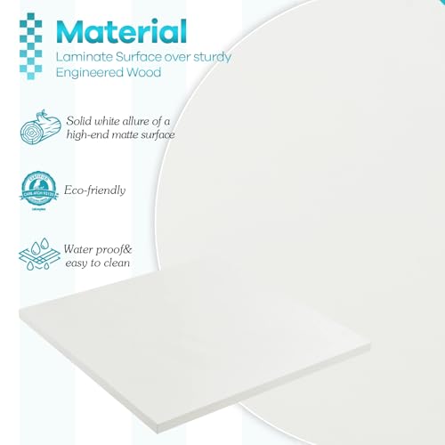 Kaboon 60x24 inches Tabletop, Solid One-Piece Desktop for Sit Stand Desk, Double Desks, L Desk DIY,Wood Countertop Home or Commercial Use,1 inch Thick, White, 23.62" D x 59.1" W Kaboon
