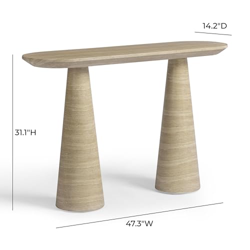 First of a Kind Console Table in Travertine Concrete First of a Kind