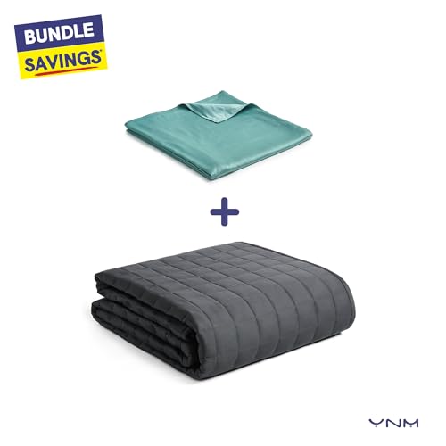 YnM Exclusive Cooling Duvet Cover for Weighted Blankets with 16 Strings (Sea Grass, 48"x72") YnM