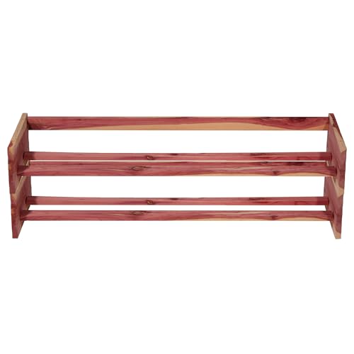 CedarFresh Stackable Cedar Shoe Rack, 29"l x 12"d x 5.5"h Household Essentials
