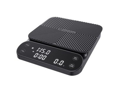Maestri House S3 Coffee Scale with Timer, 3kg/0.1g Rechargeable Digital Scale, 3 Brew Modes, Adjustable Ratios & Flow Rate Display, Barista-Grade for Pour-Over, Espresso, French Press – Black