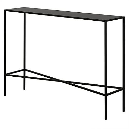 Henn&Hart 42" Metal Rectangular Console Table Entryway Table, Sofa Table for Entryway, Living Room, Couch, Hallway, or Office, Black Henn&Hart
