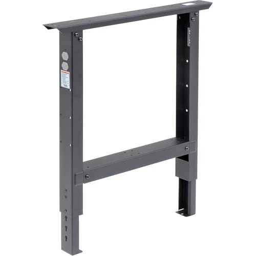 Global Industrial Adjustable Height Workbench C-Channel Leg, 2000 Lbs Capacity, 60" W x 30" D, 1-3/4" Maple Top Safety Edge, Black Frame, Industrial Workbench Global Industrial