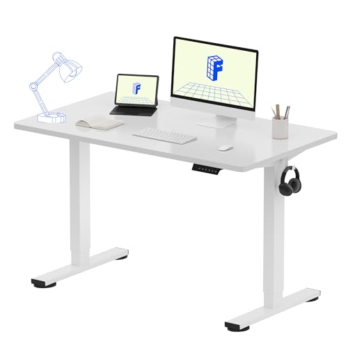 FLEXISPOT EN1 One-Piece Standing Desk 48 x 24 Inches Height Adjustable Electric Sit Stand Up Desk Home Office Desk FLEXISPOT