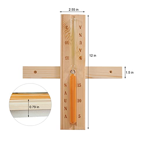 amocane Sauna 15 Minute Hourglass Sand Timer, Sauna Accessories Wooden Rotatable Timer for Infrared & Steam & Barrel Sauna (Hemlock Wood) amocane