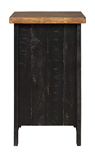 Signature Design by Ashley Valebeck Rustic Farmhouse Chair Side End Table with Cabinet Door, Distressed Black Signature Design by Ashley