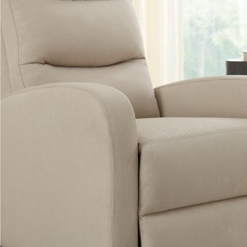 KISLOT Recliner Chair for Adults Push Back Armchair Home Theater Seating with Lumbar Support Single Sofa for Living Room,Beige(Fabric) KISLOT