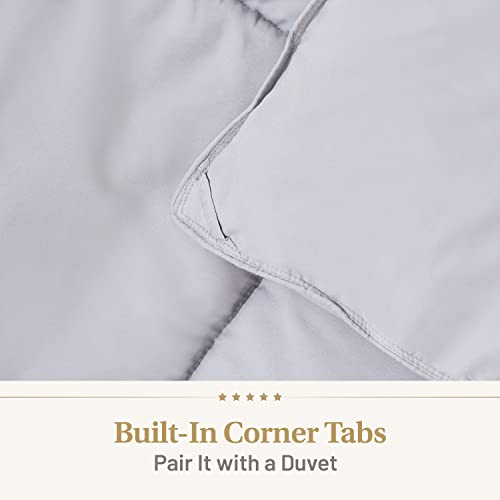 Lavish Comforts® Gray King Comforter – Fluffy Down Alternative Duvet Insert, Light Gray Comforter, All-Season Bedding, Hypoallergenic, Machine Washable, King Duvet Insert w/Corner Loops Lavish Comforts