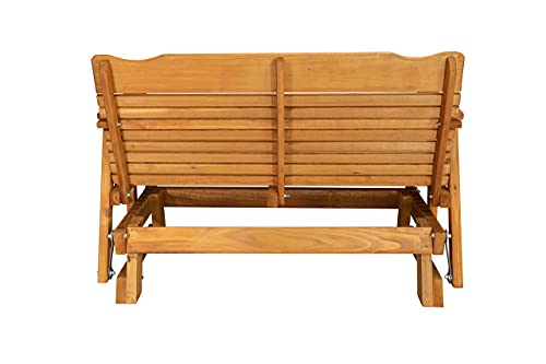 Kilmer Creek Rustic Finished 4' Cedar Porch Glider, Amish Crafted Kilmer Creek