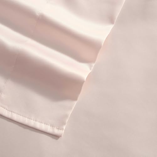 Laura Ashley - Full Sheet Set, 100% Soft & Silky Smooth Satin Bed Sheets, Deep Pockets, Bedding with Matching Fitted Sheet & Pillowcases (Bliss Pink) Laura Ashley
