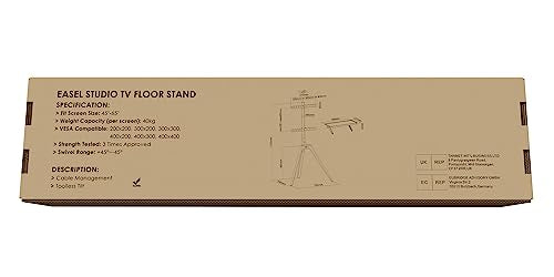 PUTORSEN Premium Wood Easel TV Stand, Adjustable TV Tripod Stand for 45-65 Inch LED LCD Screen, Swivel TV Floor Stand with Top TV Shelf and Magnetic Concealed Cable Management, Max Load 88lbs, Walnut PUTORSEN