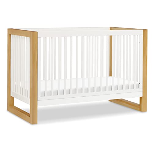 NAMESAKE Nantucket 3-in-1 Convertible Crib with Toddler Bed Conversion Kit in Warm White and Honey, Greenguard Gold Certified (M23301RWHY) NAMESAKE