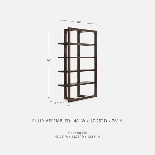 Signature Design by Ashley Breckington Contemporary Wood Framed 76" Bookcase with 4 Shelves, Dark Brown Signature Design by Ashley