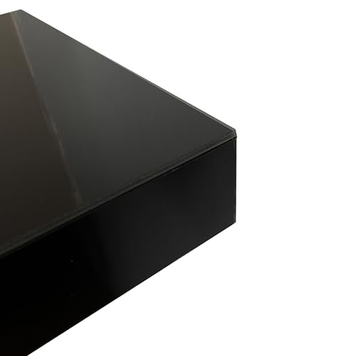 42.91" Mirrored Console Table with Crushed Diamond Inlay, Long Entryway Sofa Table with C-Shaped Base Modern Accent Narrow Tables for Living Room Hallway Foyer Entrance Black JIJIWANG