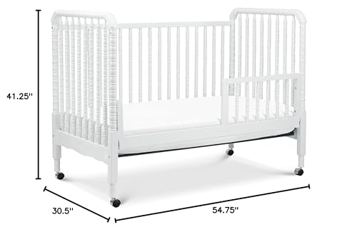 DaVinci Jenny Lind 3-in-1 Convertible Crib in White, Removable Wheels, Greenguard Gold (Mattress Not Included) DaVinci