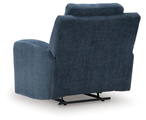 Signature Design by Ashley Danum Casual Manual Tufted Wall Hugger Recliner with Track Arms, Blue
