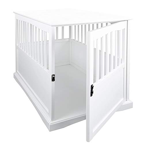 Casual Home Wooden Large Pet Crate, End Table, White 36.50" x 24.00" x 29.25" Casual Home
