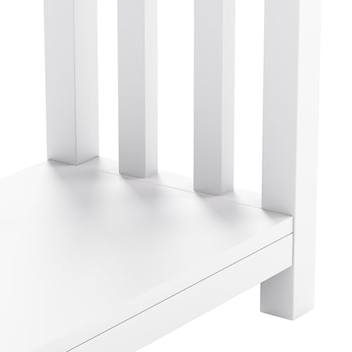 ChooChoo Farmhouse Long Entryway Table with Drawer, Mission Narrow Console Sofa Table with Storage, for Entryway,Living Room and Hallway, 47 Soft White and Brown ChooChoo