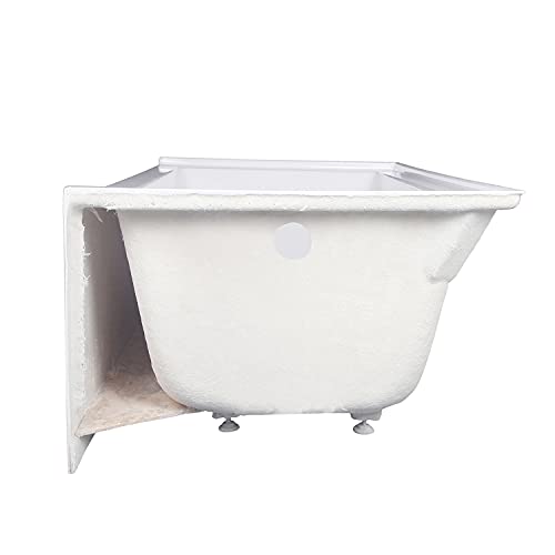 Aqua Eden VTAP603222R 60-Inch Acrylic 3-Wall Alcove Tub with Right Hand Drain Hole, White Kingston Brass