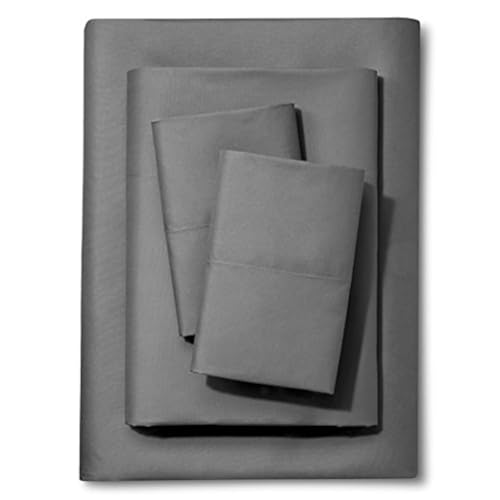 Full XL 100% Microfiber Double Brushed Sheet Set - Extra-Soft, Breathable & Wrinkle-Free - 15" Deep Pockets, 54" x 80" - Ideal for Extra Long Full Beds - 4PC Set (Full XL, Dark Grey) DESTINY CRESCENT BEDDING