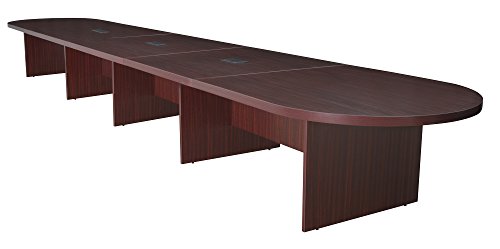 Regency with with 3 Power Data Grommets Legacy Modular Racetrack Conference Table, 264-inch, Mahogany Regency Seating