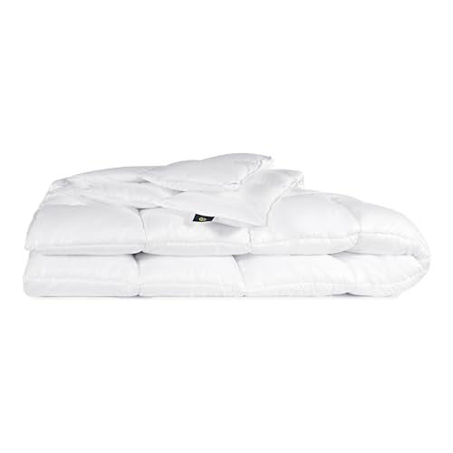 SERTA Down Illusion All Season Hypoallergenic Down Alternative Comforter with Corner Loops, Twin/Twin XL, White Serta