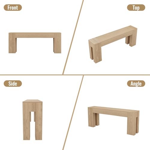 Epecoya Extra Long Sofa Console Table for Entryway Living Room, 79-Inch Farmhouse Wood Behind Couch Table, Rectangular Accent Console with Wooden Double Base for Hallway Foyer Entrance, Light Oak Epecoya