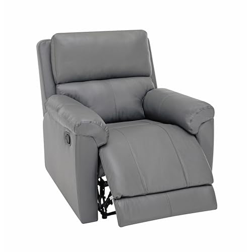 MINCETA Recliner Chairs,Modern 5" Wall Hugger Nursery Recliner with Overstuffed Arm and Back for Living Room,PU Leather in Gray