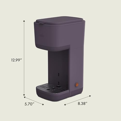 BELLA Single Serve Coffee Maker, K Cup & Coffee Ground Compatible with Removable, Adjustable Drip Tray, Auto Shutoff & Reusable Dishwasher Safe Accessories, Brews 6oz to 14oz, 1000 Watt, Plum BELLA