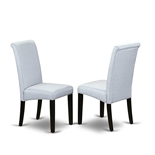 East West Furniture Lassale 11 Piece Set Includes a Rectangle Dining Room Table with Butterfly Leaf and 10 Grey Linen Fabric Upholstered Chairs, 42x92 Inch, Distressed Jacobean East West Furniture