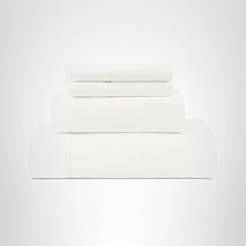 UGG Hedi Cali King Sheet Set 4-Piece Luxury Cooling Sheets Deep Pockets Premium Bedding with 2 Pillow Shams Hypoallergenic Machine Washable Soft Lightweight Bed Set for Bedroom, California King, White UGG