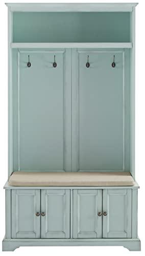 Crosley Furniture Holbrook Hall Tree, Distressed Seafoam Blue Crosley Furniture