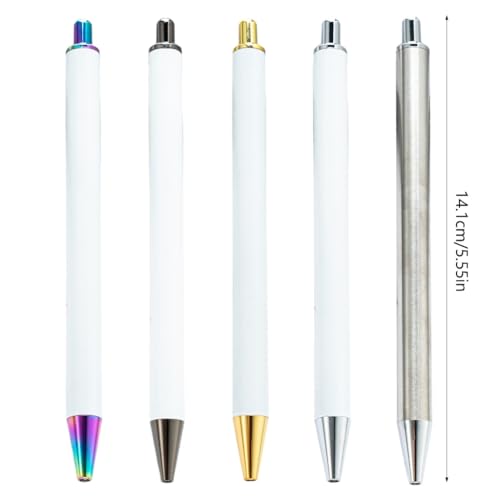 PLCPDM 6Pcs Retractable Ballpoint Pen for Heat Transfer, Sublimation Pen Blank, Heat Transfer Ballpoint Pen, 1 Count (Pack of 1) PLCPDM