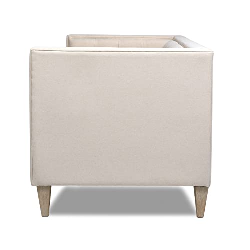 Jennifer Taylor Home James 74" Modern Tuxedo Sofa, Sky Neutral Beige Polyester Jennifer Taylor Home