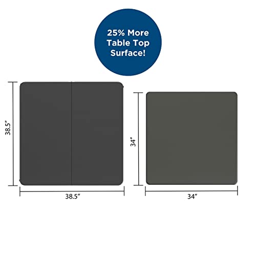 Cosco XL 38.5" Resin Fold-in-Half Card Table, Black, Wheelchair Accessible, Lightweight, Pinch-Free Locking System Cosco