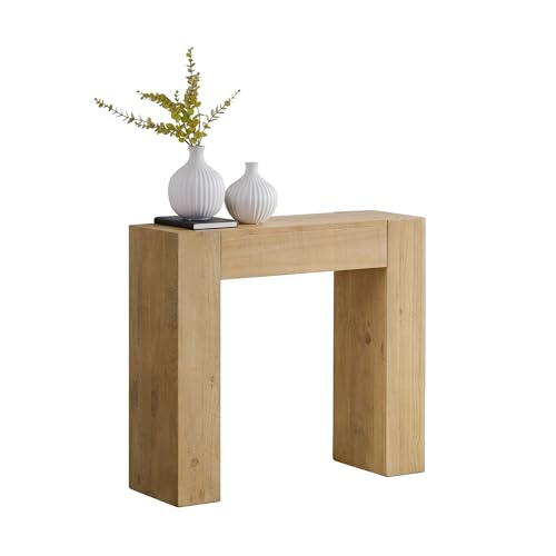 Alaterre Furniture Stockyard Solid Wood Console Table - 36 Inch Modern Farmhouse Small Entryway Table - Easy Assembly Living Room Furniture for Behind the Couch, Entryway, or Hallway (Light Oak) Alaterre Furniture