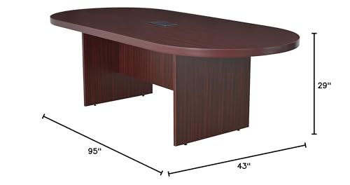 Regency with with Power Data Grommets Legacy Racetrack Conference Table, 95-inch, Mahogany Regency