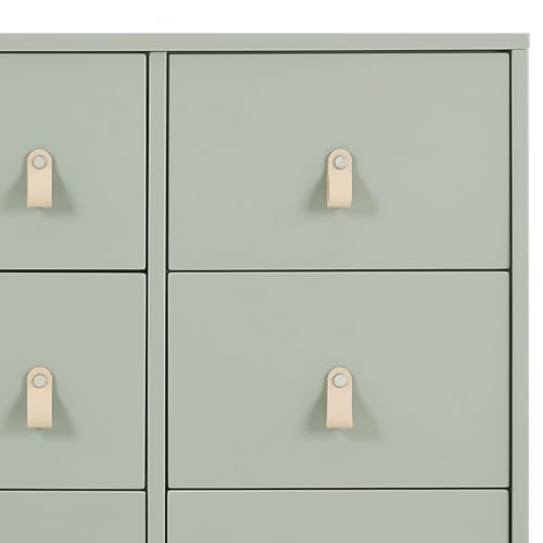 babyGap Legacy 6 Drawer Dresser with Leather Pulls and Interlocking Drawers by Delta Children - Greenguard Gold Certified, Sage Green w/Natural Delta Children