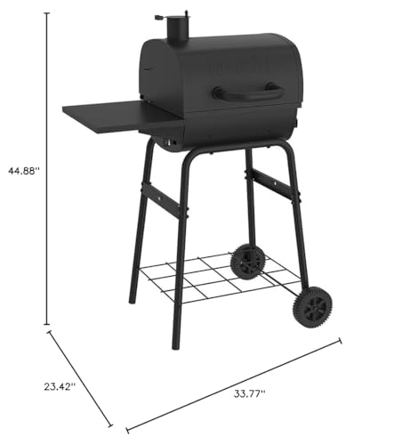 Nexgrill 17.5" Charcoal Barrel Grill with Side Shelf, Perfect for Outdoor Cooking & Grilling, BBQs, Camping, Patio, Garden, Backyard, Tailgating, Black, 810-0063 Nexgrill