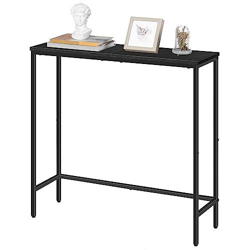HOOBRO Narrow Console Table, 29.5" Small Entryway Table, Thin Sofa Table, Side Table, Display Table, for Hallway, Bedroom, Living Room, Foyer, Black BK75XG01 HOOBRO